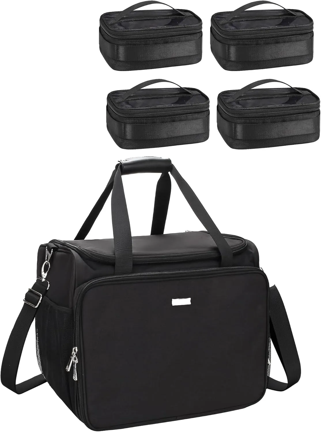 MONSTINA Professional Hairdressing Bag with 4 small bag, Toiletry Travel Bag, Cosmetics Beauty Hairdresser Bag with Shoulder Strap, Hair Makeup Salon Organizer Bag for Barber Insulation Material