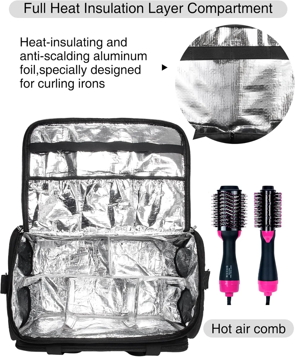 MONSTINA Professional Hairdressing Bag with 4 small bag, Toiletry Travel Bag, Cosmetics Beauty Hairdresser Bag with Shoulder Strap, Hair Makeup Salon Organizer Bag for Barber Insulation Material