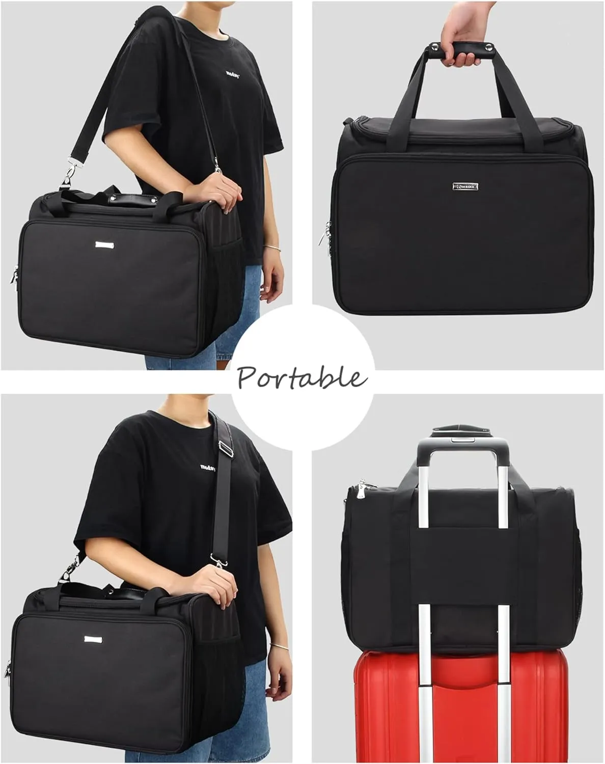 MONSTINA Professional Hairdressing Bag with 4 small bag, Toiletry Travel Bag, Cosmetics Beauty Hairdresser Bag with Shoulder Strap, Hair Makeup Salon Organizer Bag for Barber Insulation Material