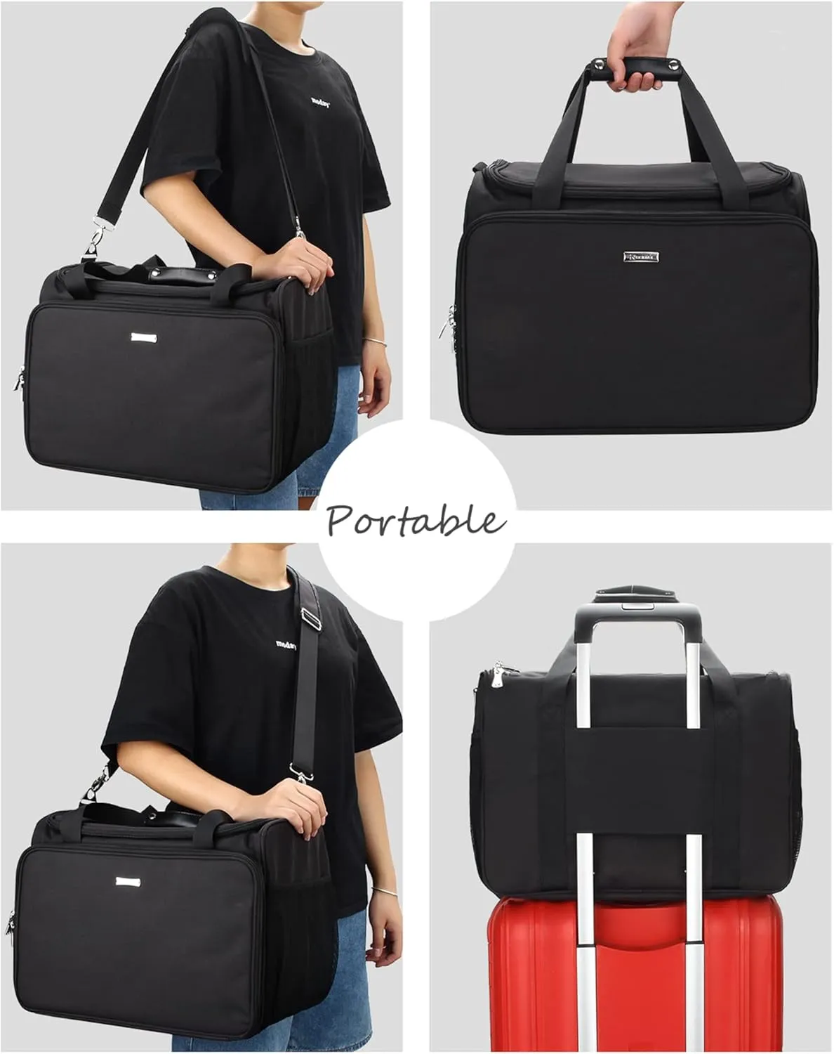 MONSTINA Professional Hairdressing Bag,Hairstylist Travel Bag,Cosmetics Beauty Hairdresser Bag with Shoulder Strap,Hair Makeup Salon Organizer Bag for Barber Insulation Material