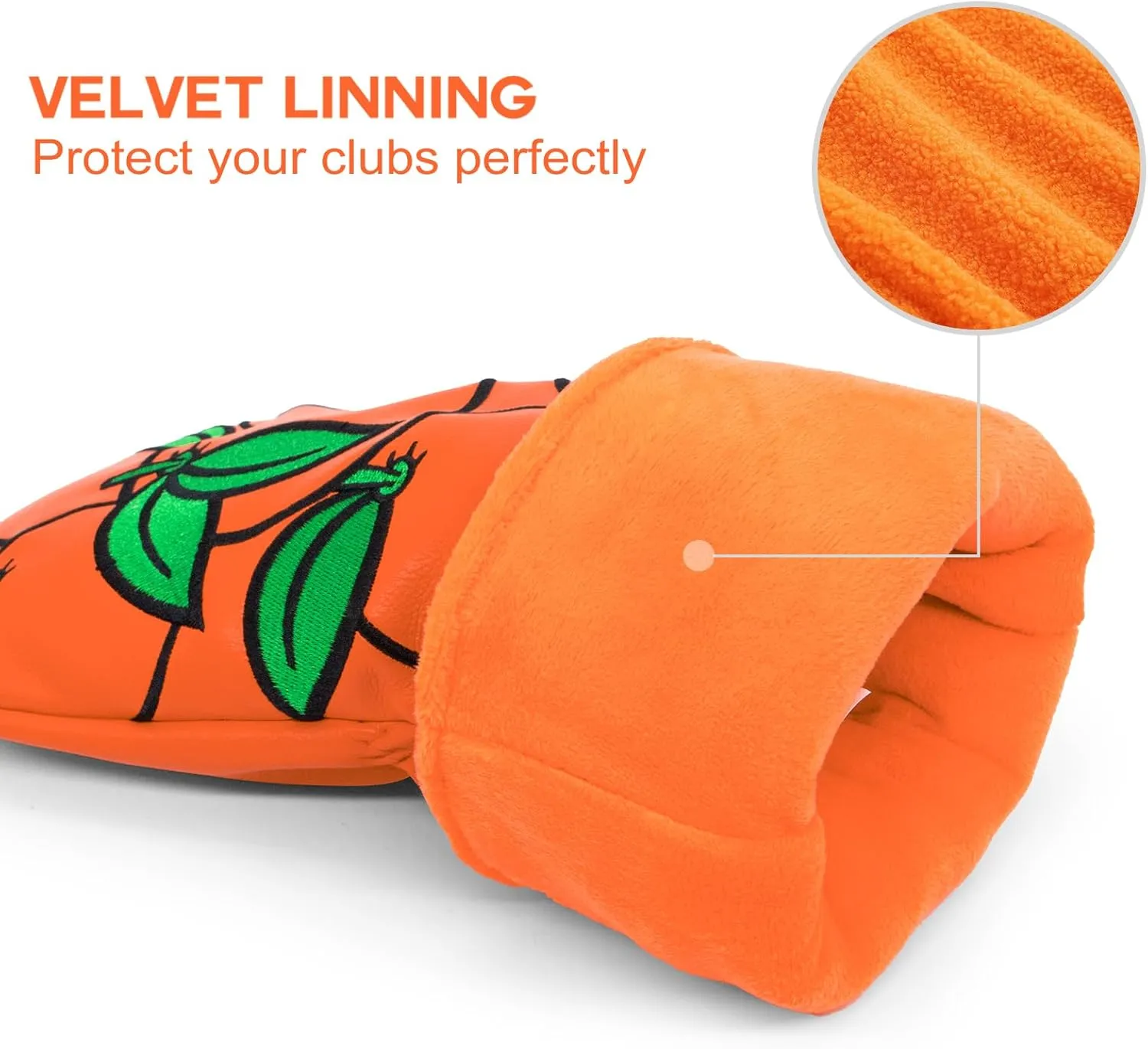 Montela Golf Club Covers Orange Golf Head Cover Driver Covers Fairway Wood Headcover Hybrid Cover Leather Golf Headcover for Scotty Cameron Taylormade Titleist Odyssey
