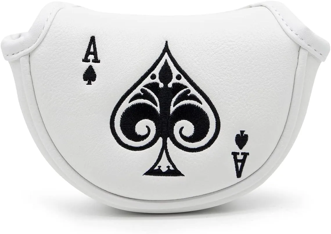 Montela Golf Putter Cover Poker Ace Mallet Putter Headcover Blade Putter Covers Golf Club Covers Leather Golf Putter Head Covers with Magnetic for Scotty Cameron Odyssey Ping Custom&Non-Custom