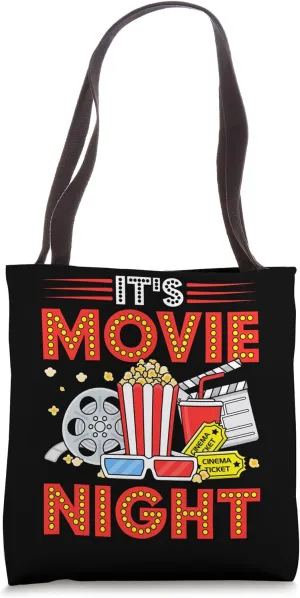 Movie Night Popcorn Film Cinema Motion Tote Bag