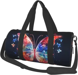 Musica Butterfly Travel Duffle Bag for Men Women Sport Gym Bag Foldable Weekender Bag Carry on Overnight Bag for Travel Swimming Basketball