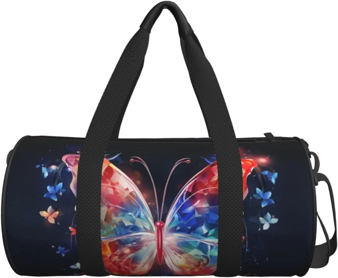 Musica Butterfly Travel Duffle Bag for Men Women Sport Gym Bag Foldable Weekender Bag Carry on Overnight Bag for Travel Swimming Basketball