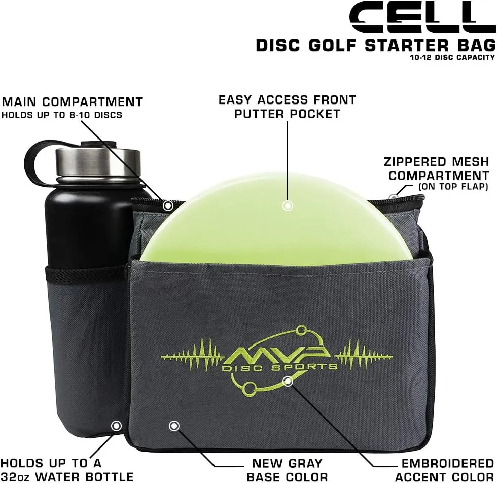MVP Disc Sports Cell Disc Golf Starter Bag (Choose Your Favorite Color)