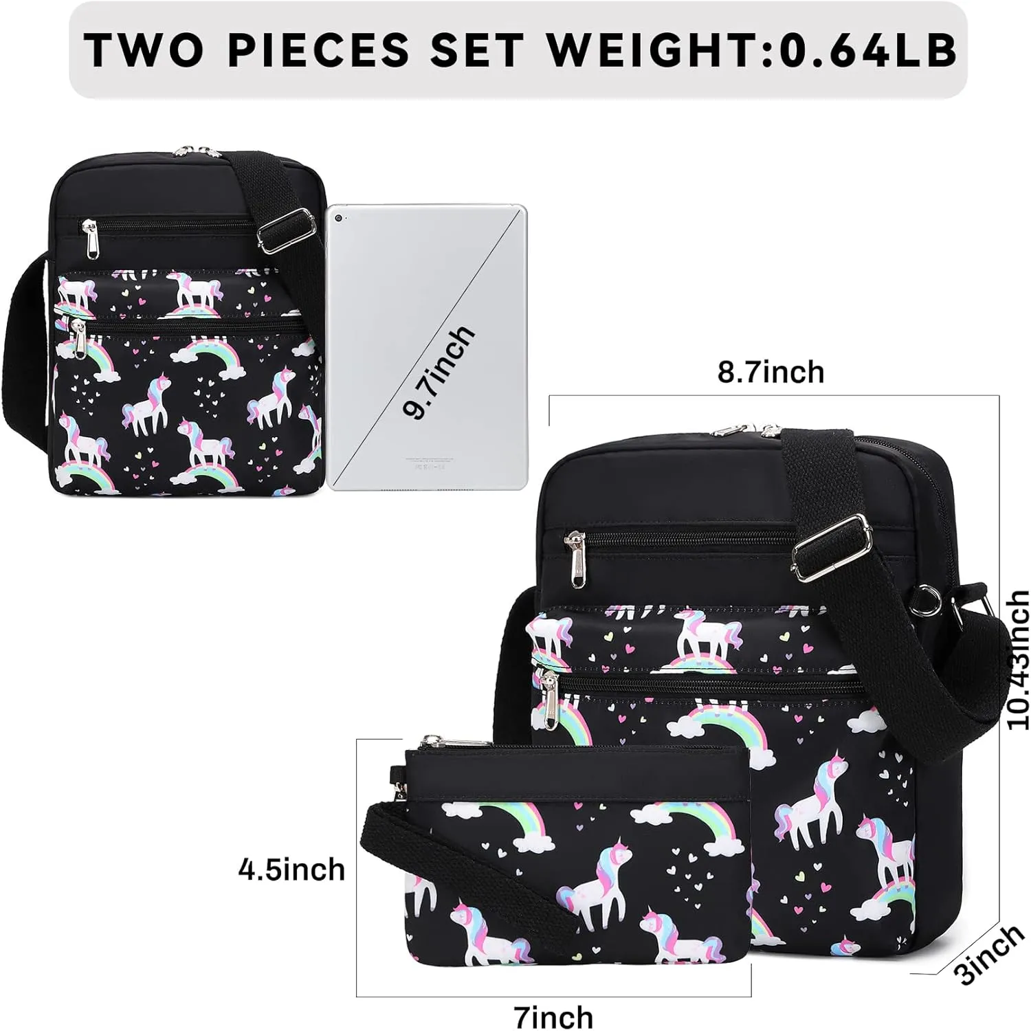 Mygreen Small Crossbody Purse Set for Teen Girls Small Messenger Bags for Kids 9-10 Gifts