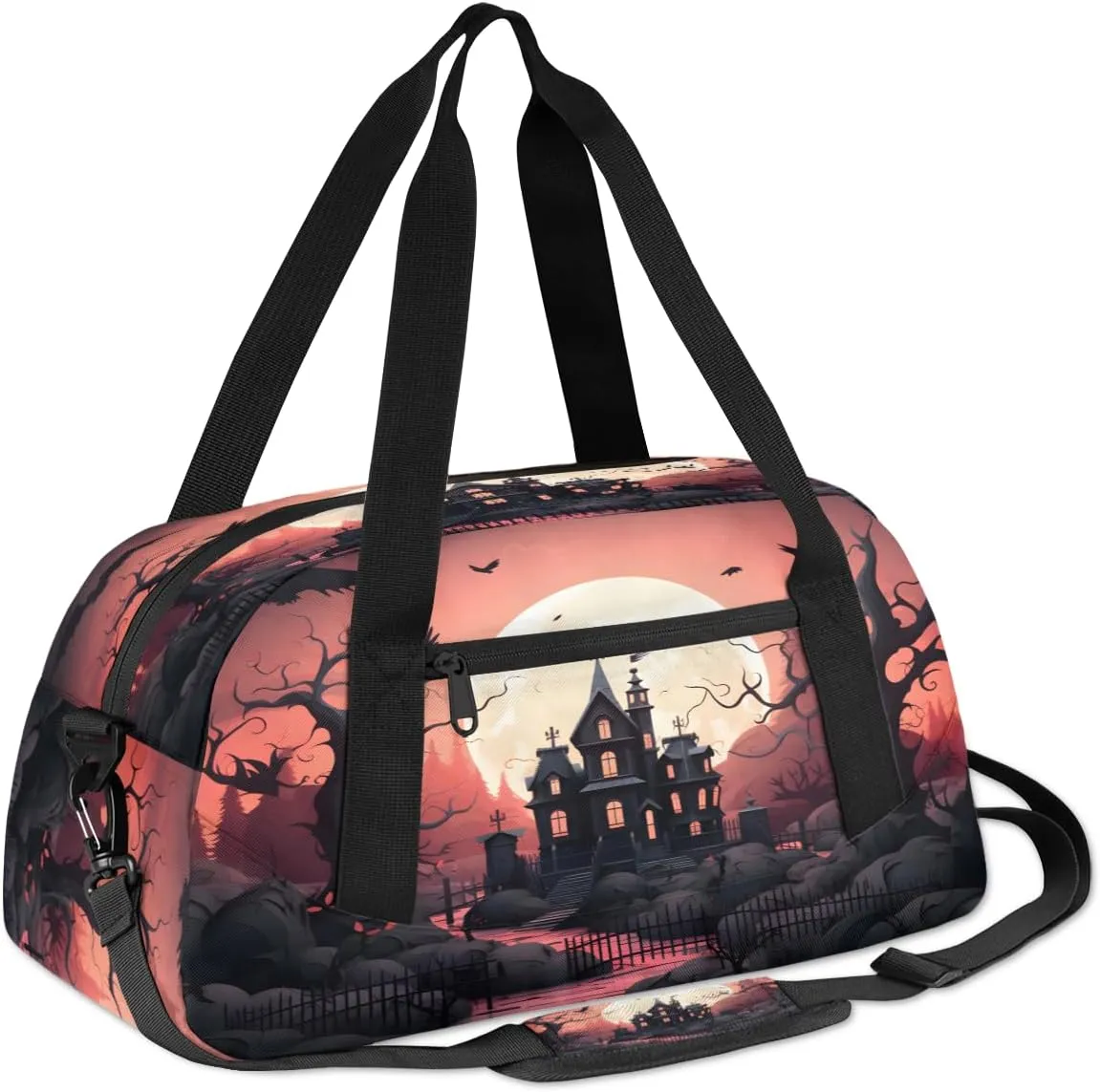 Mysterious Castle Kids Duffle Bag Boys Girls Small Sport Dance Gym Bag for Overnight Travel Weekender Carry On
