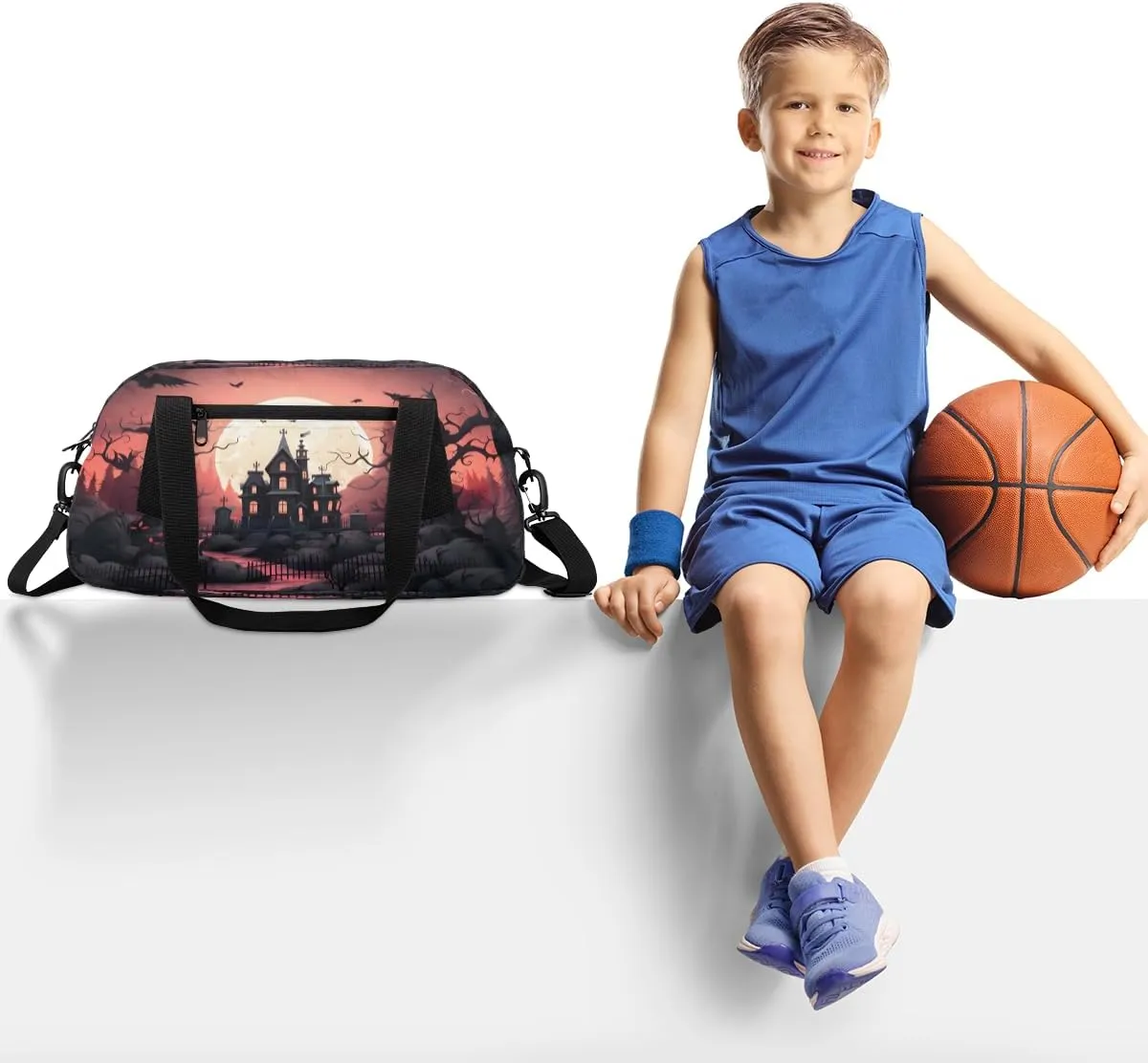 Mysterious Castle Kids Duffle Bag Boys Girls Small Sport Dance Gym Bag for Overnight Travel Weekender Carry On