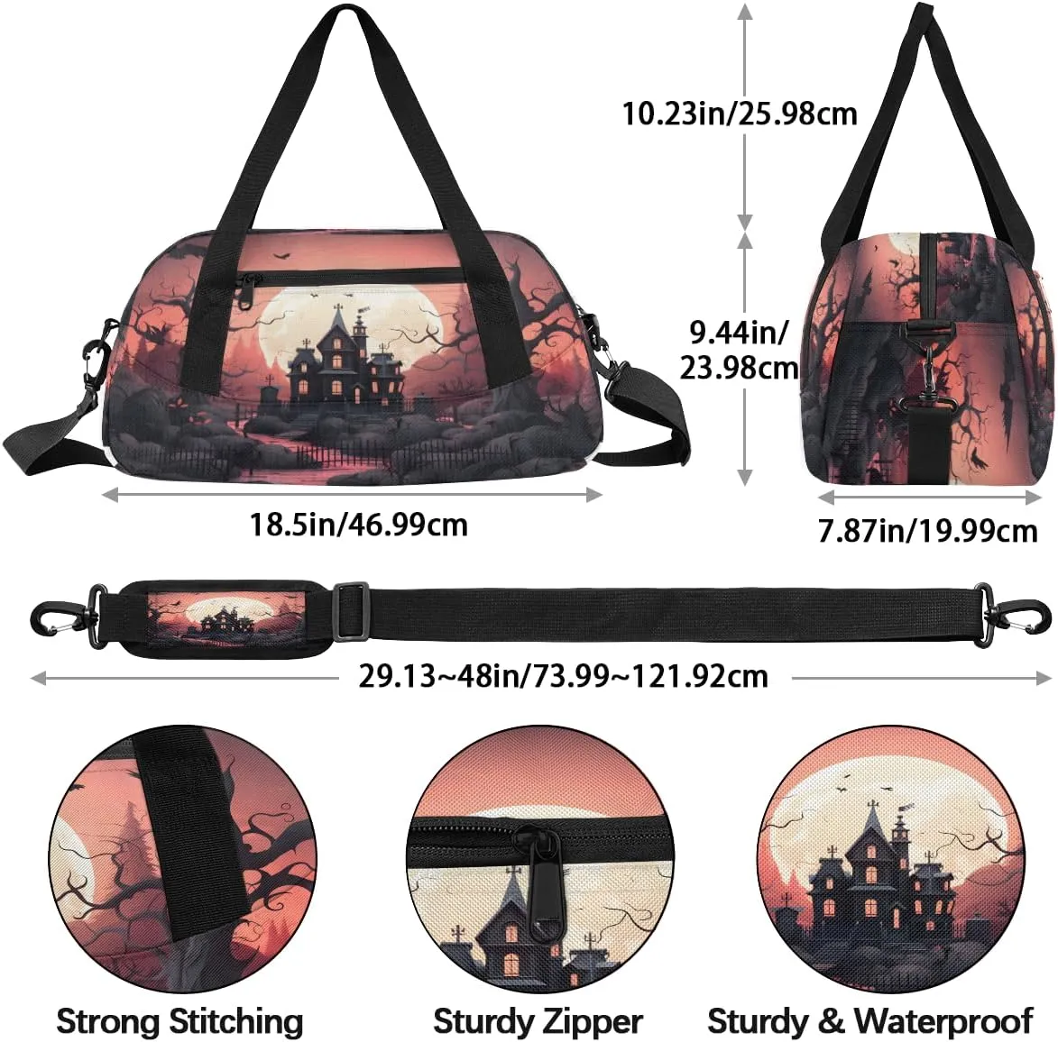 Mysterious Castle Kids Duffle Bag Boys Girls Small Sport Dance Gym Bag for Overnight Travel Weekender Carry On