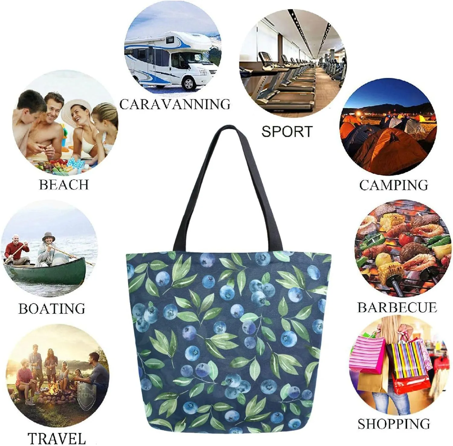 Naanle Cute Pattern Print Big Hand Bag Extra Large Shoulder Tote Bag for Beach Travel Weekender Gym Grocery Shopping
