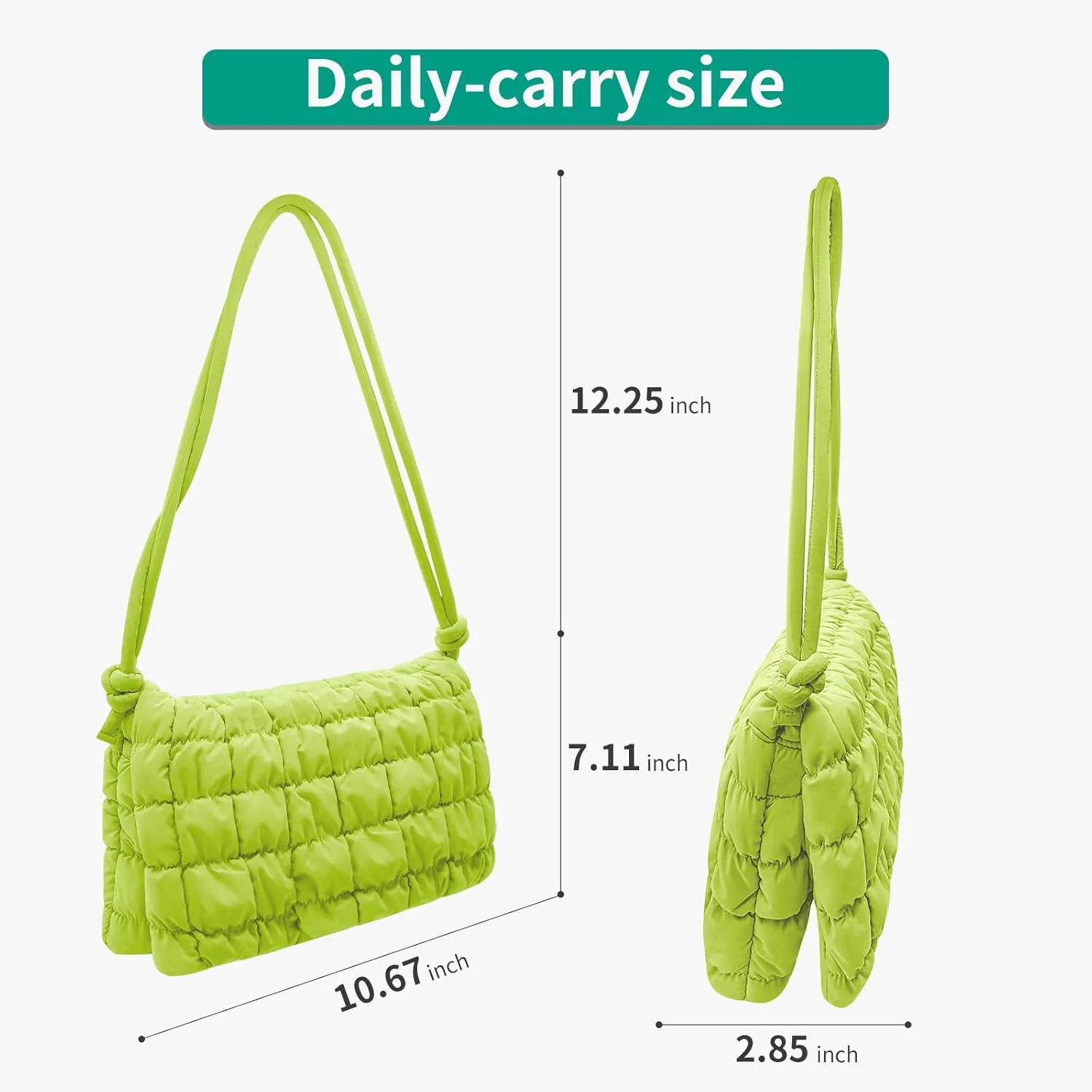 NAARIIAN Small Shoulder handbag for Women, Puffy Cute Purses Quilted Crescent Hobo Clutch Top-Handle