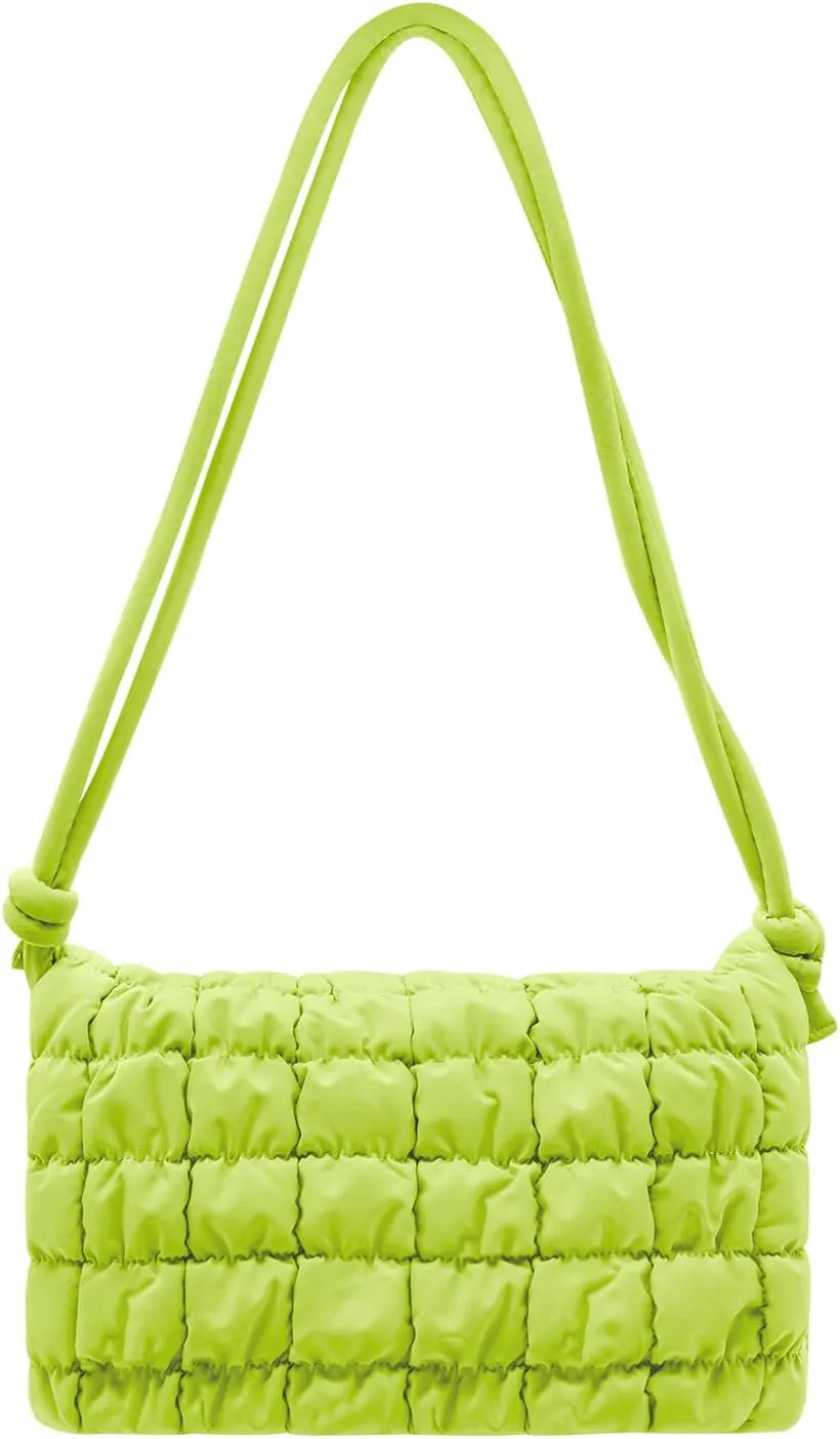 NAARIIAN Small Shoulder handbag for Women, Puffy Cute Purses Quilted Crescent Hobo Clutch Top-Handle