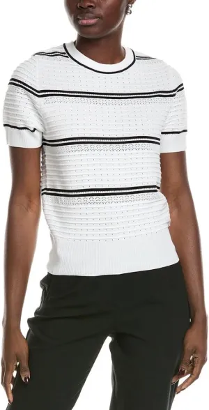 Nanette Nanette Lepore Womens Pointelle Top, Xl, White