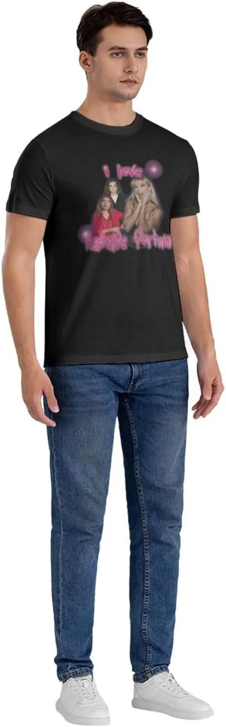 Natalie Music Portman Men's T-Shirts Short Sleeve Cotton Casual Basic Tee Shirts Black