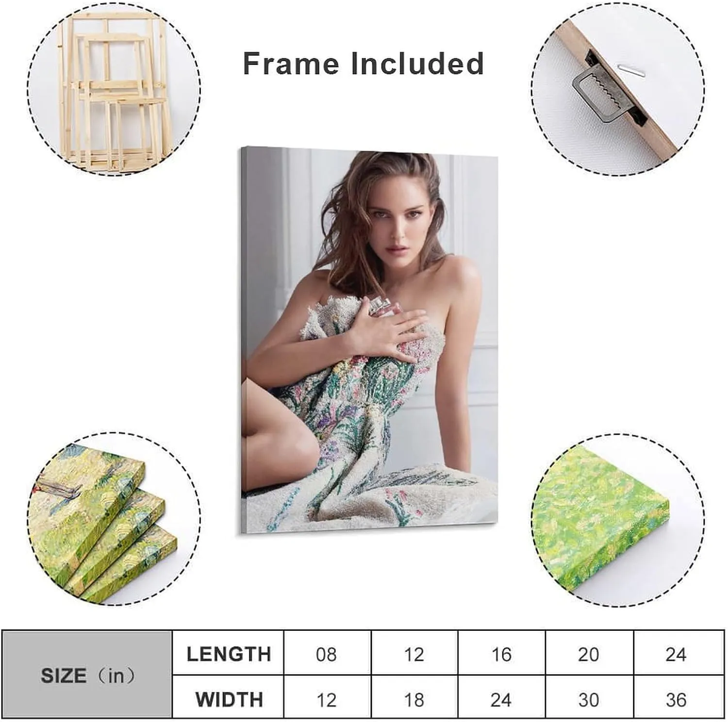 Natalie Portman Sexy Poster (9) Artworks Picture Print Poster Wall Art Painting Canvas Decor Home Posters Decorative 12x18inch(30x45cm)