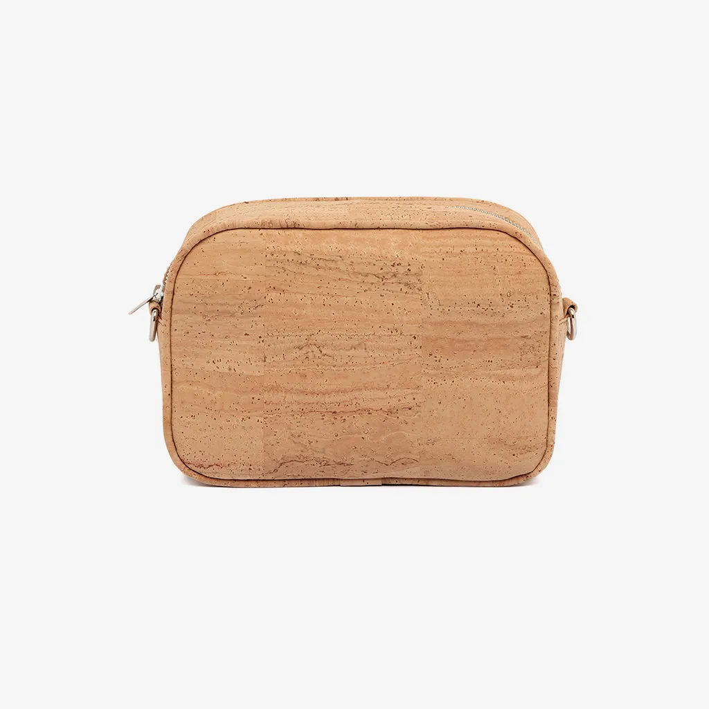 Natural Cork Bag with Neon Strap and Red Lining