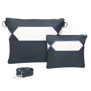 Navy/White with Blue Embroidery - B220