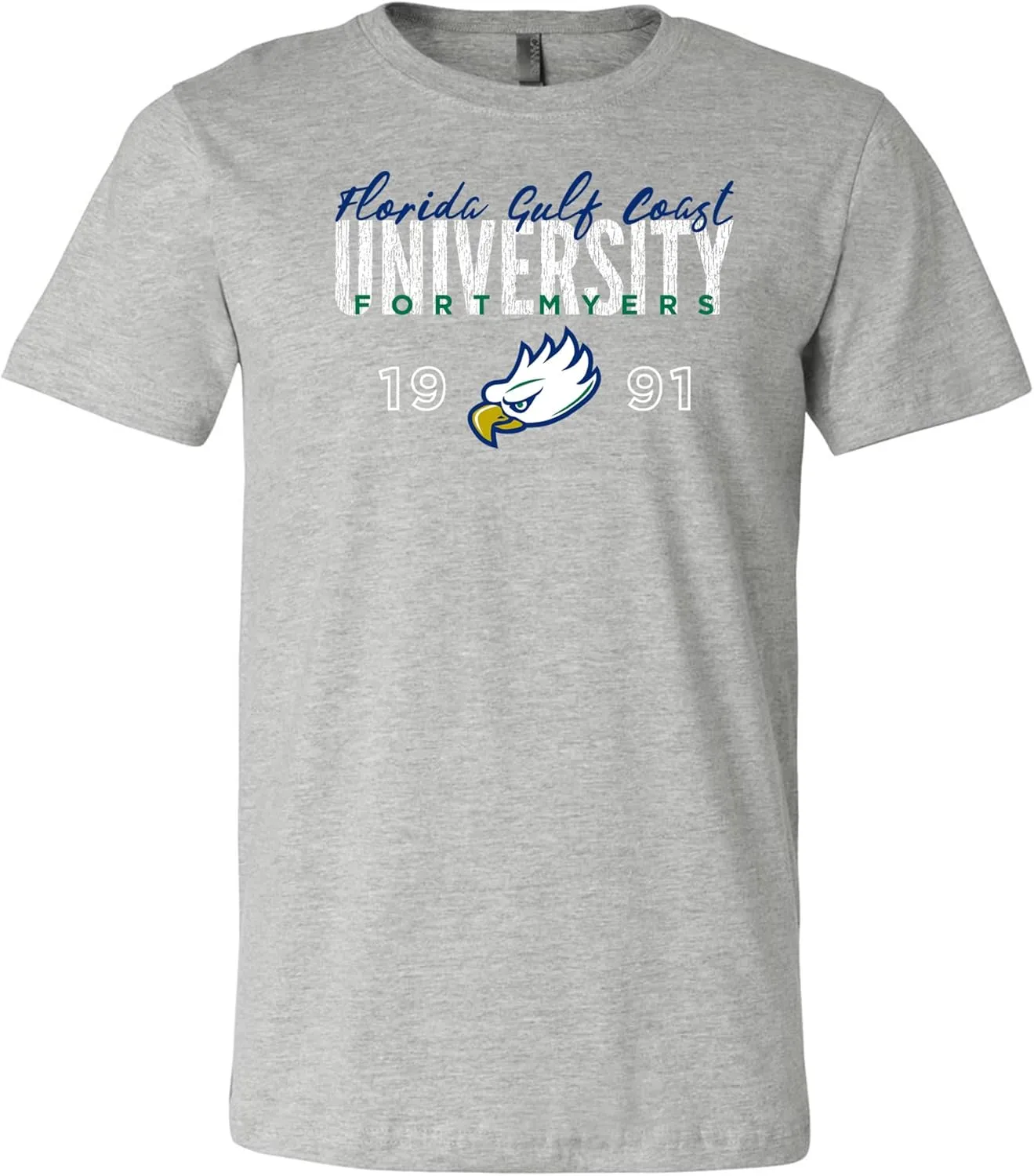 NCAA Dist Block Script Logo, Team Color Canvas T Shirt, College, University
