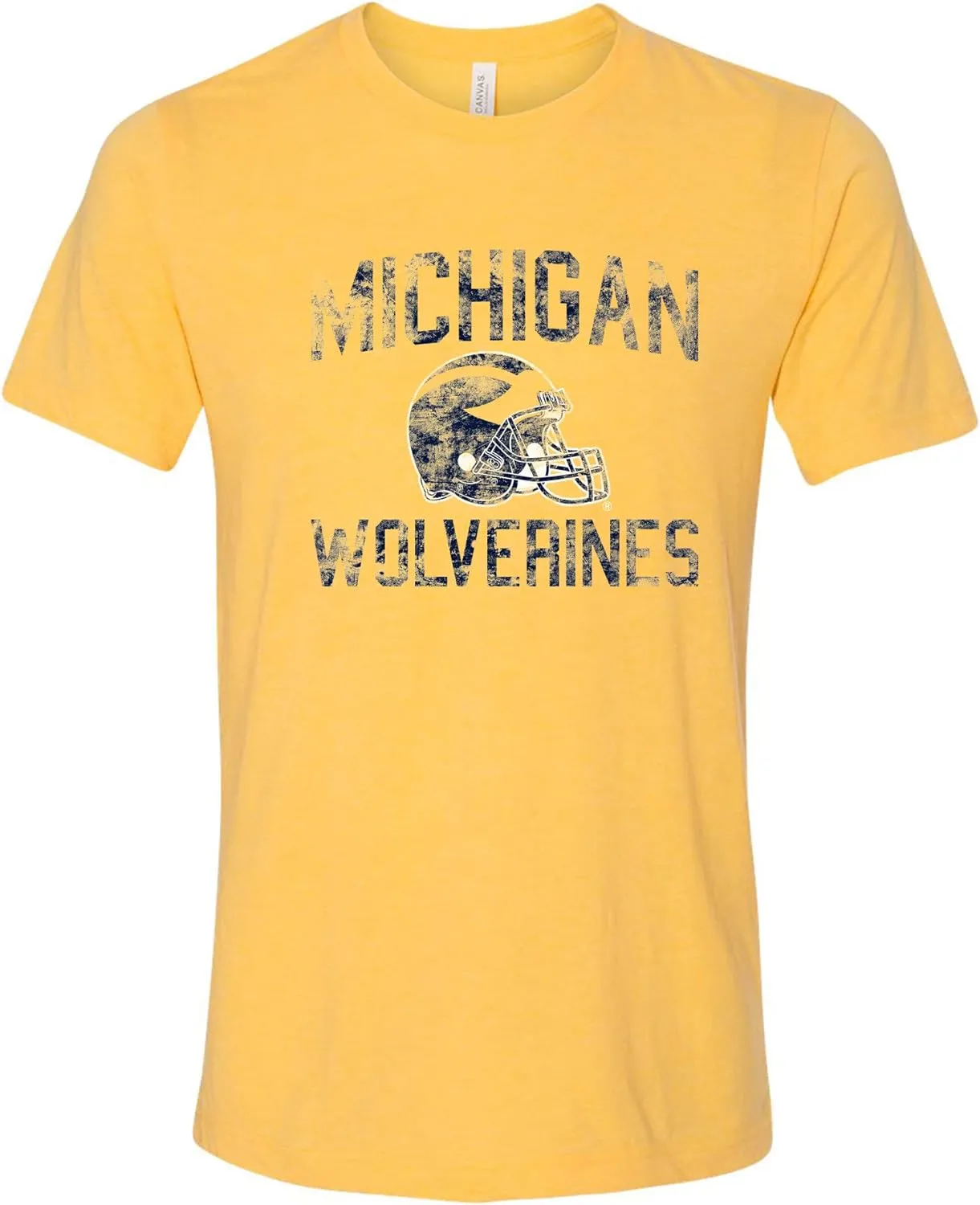 NCAA Faded Football Helmet, Team Color Canvas Triblend T Shirt, College, University
