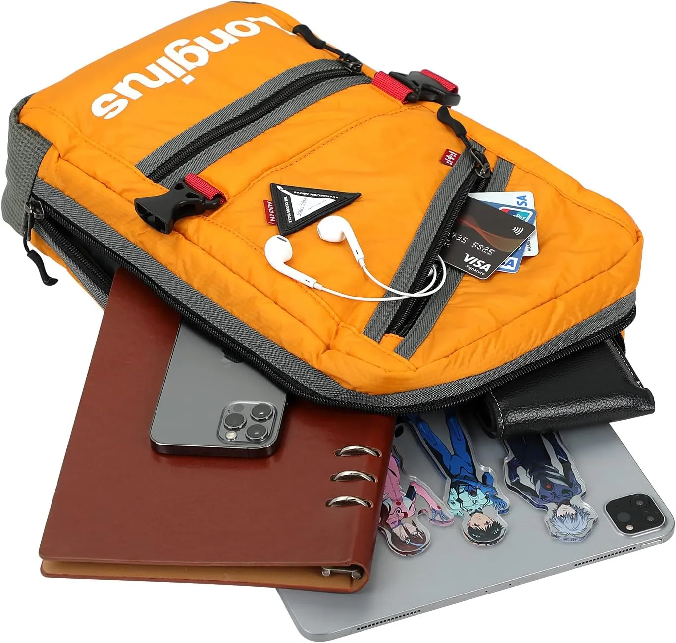 Neon Genesis Evangelion Crossbody Shoulder Bag - Chest Sling Bags With a Built-in Rain Cover