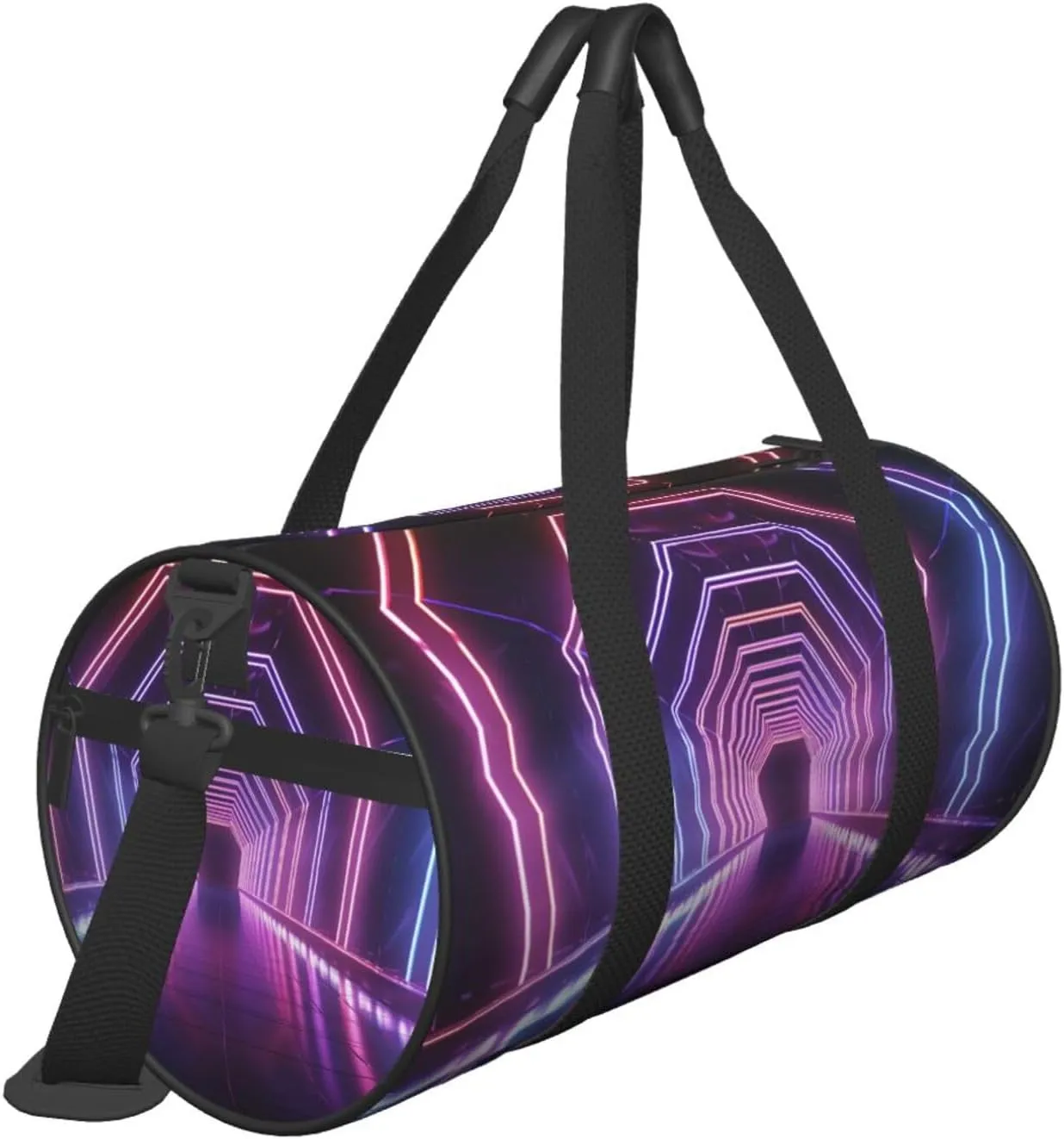 Neon Lights Tunnel Travel Duffle Bag for Men Women Sport Gym Bag Foldable Weekender Bag Carry on Overnight Bag for Travel Swimming Basketball