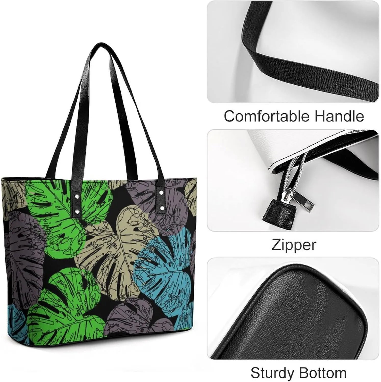 Neon Moon Stars Hobo Handbags With Zipper Large Capacity Satchel Tote Bag Shoulder Bag