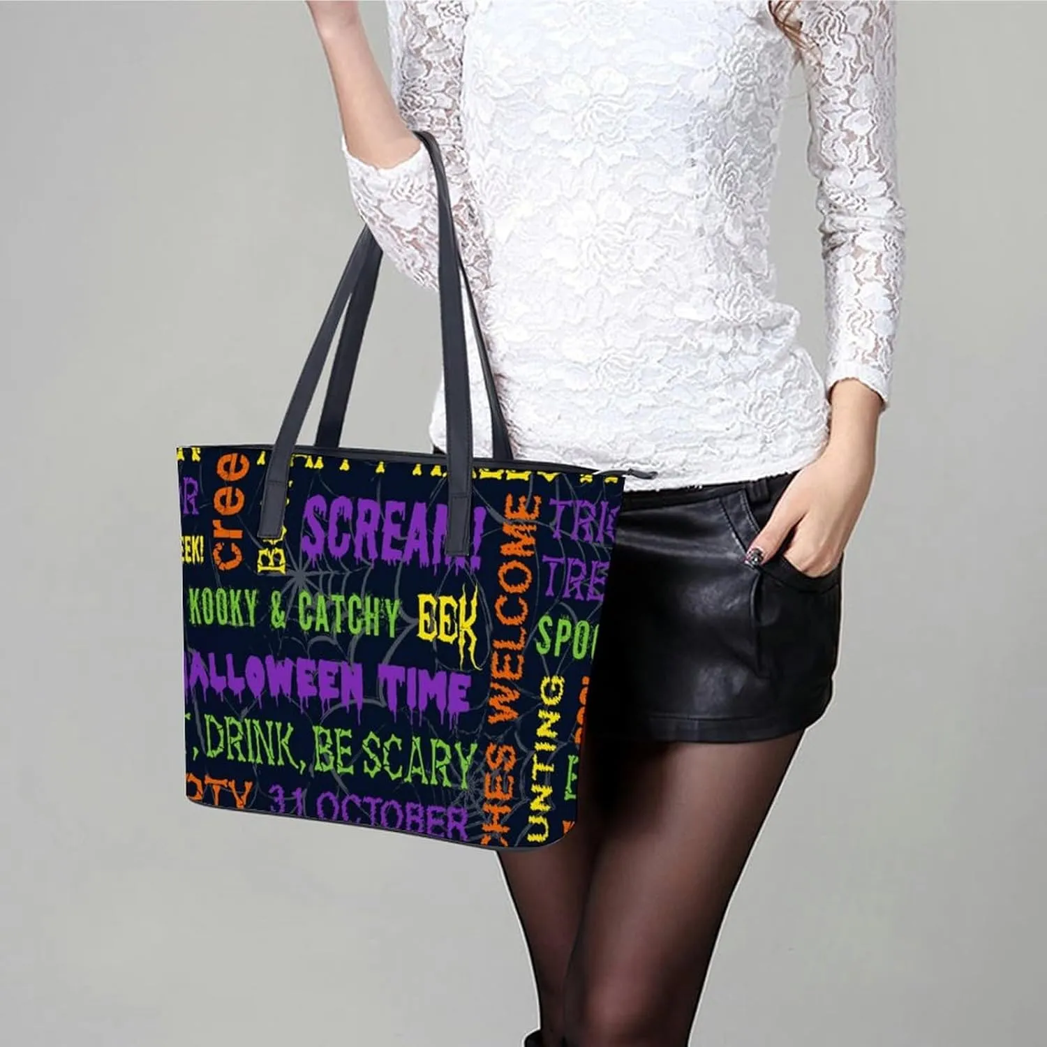 Neon Moon Stars Hobo Handbags With Zipper Large Capacity Satchel Tote Bag Shoulder Bag
