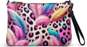 Neon Safari: Cute Artsy Boho Colorful Leopard Print Crossbody Bag