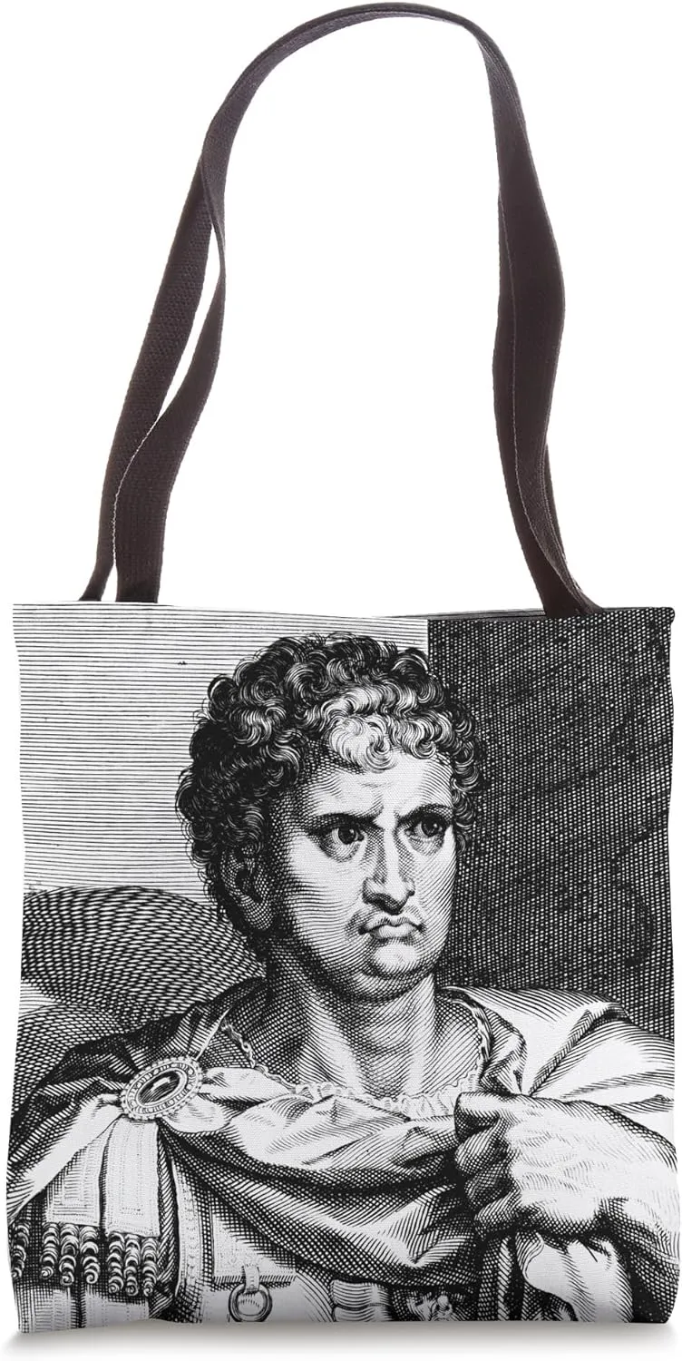 Nero Roman Emperor Ancient Rome History Engraving Tote Bag