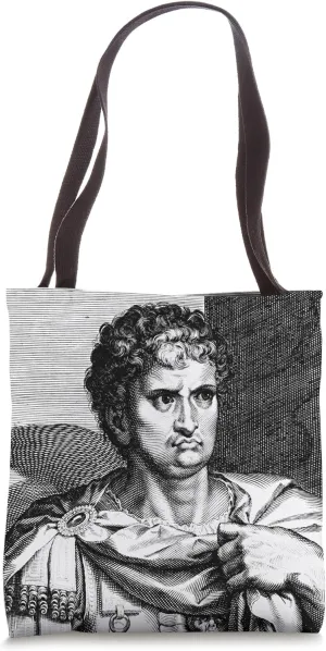 Nero Roman Emperor Ancient Rome History Engraving Tote Bag