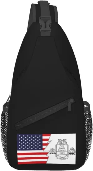 New castle county seal And America Crossbody Bags For Women Men Chest Backpack Gym Shoulder Bag Travel Outdoor Sports Casual Crossbody Bags