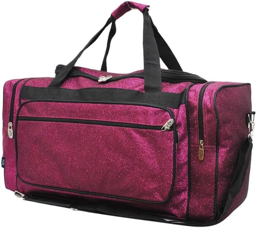 NGIL Canvas 23" inch Duffle Bag (Hot Pink Glitter)