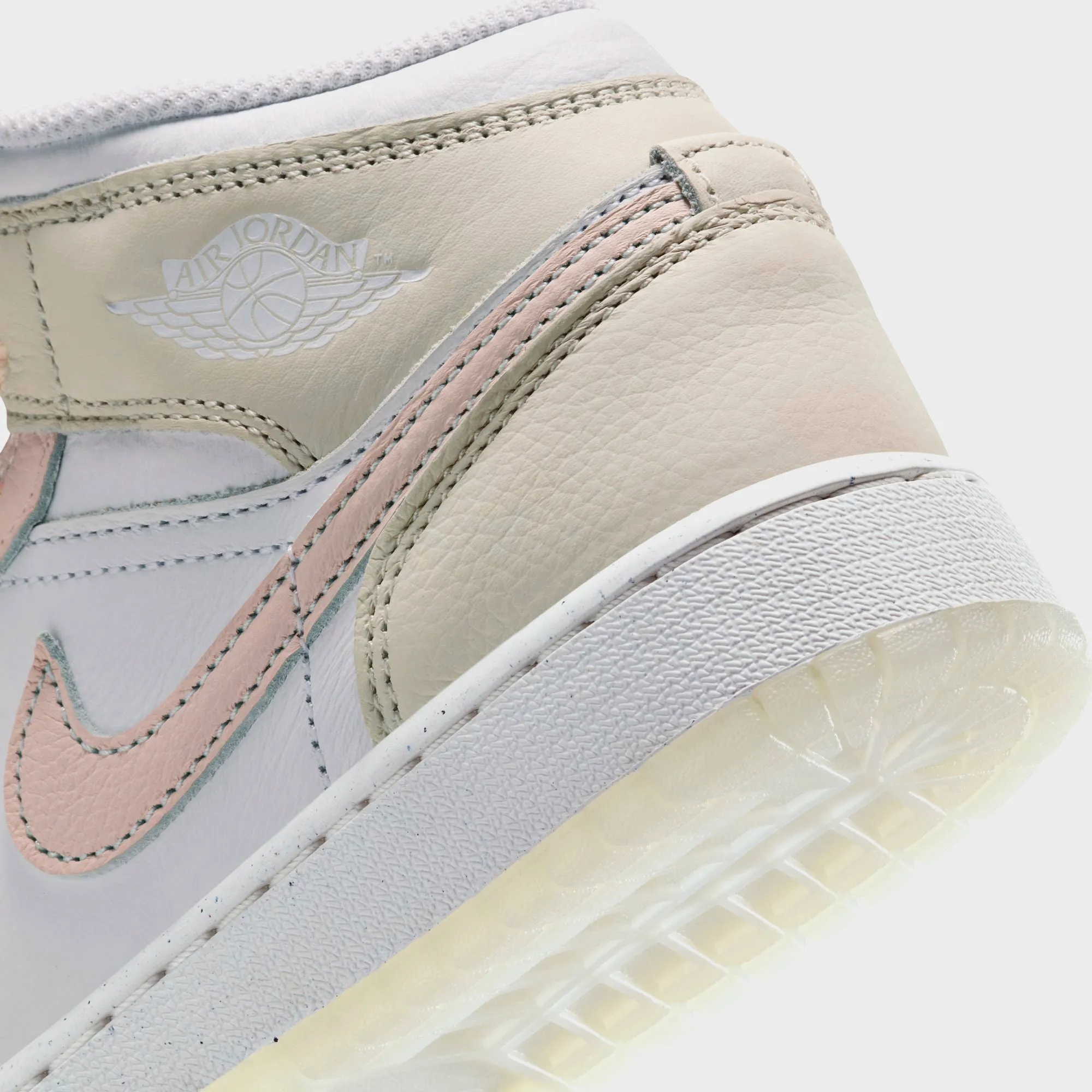 Nike GS Air Jordan 1 Mid - Sail / Sea Glass / Glacier Blue / Guava Ice