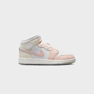 Nike GS Air Jordan 1 Mid - Sail / Sea Glass / Glacier Blue / Guava Ice
