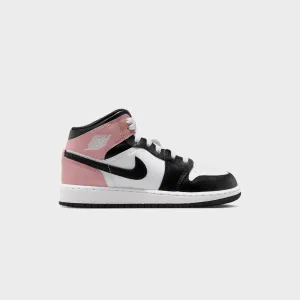 Nike GS Air Jordan 1 Mid - White / Black / Rust Pink