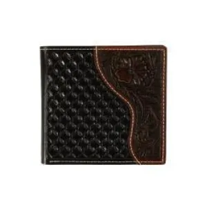 Nocona Large Bifold Floral Overlay Brown