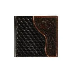 Nocona Large Bifold Floral Overlay Brown