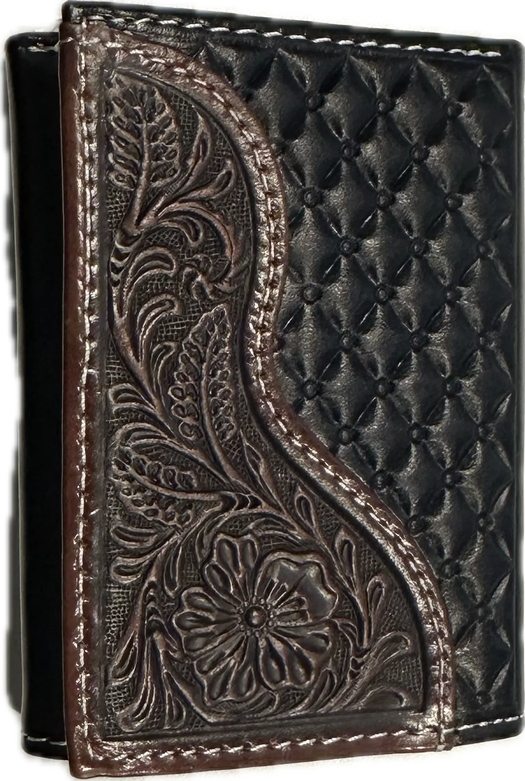 Nocona Tri-Fold Wallet Floral Overlay - N500046802