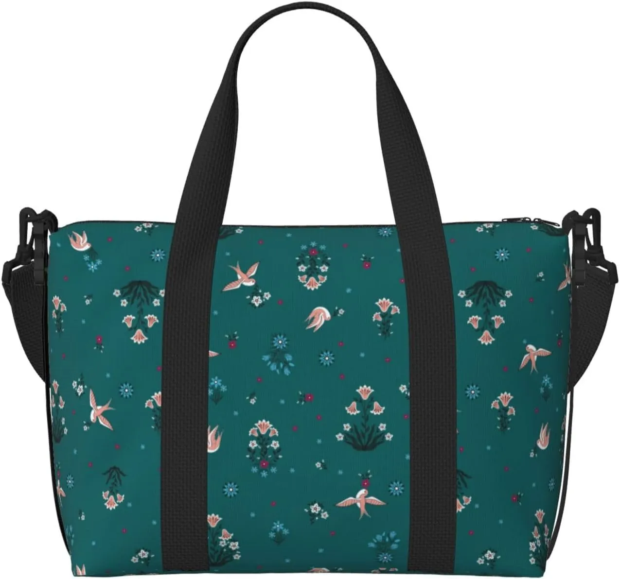 Novastar Laptop Tote Bag for Women Work - flower swallow Overnight Weekender Bags for Women Travel, Gym Bag for Women Men, Personal Item Crossbody Travel Bags for Women Men Carry On