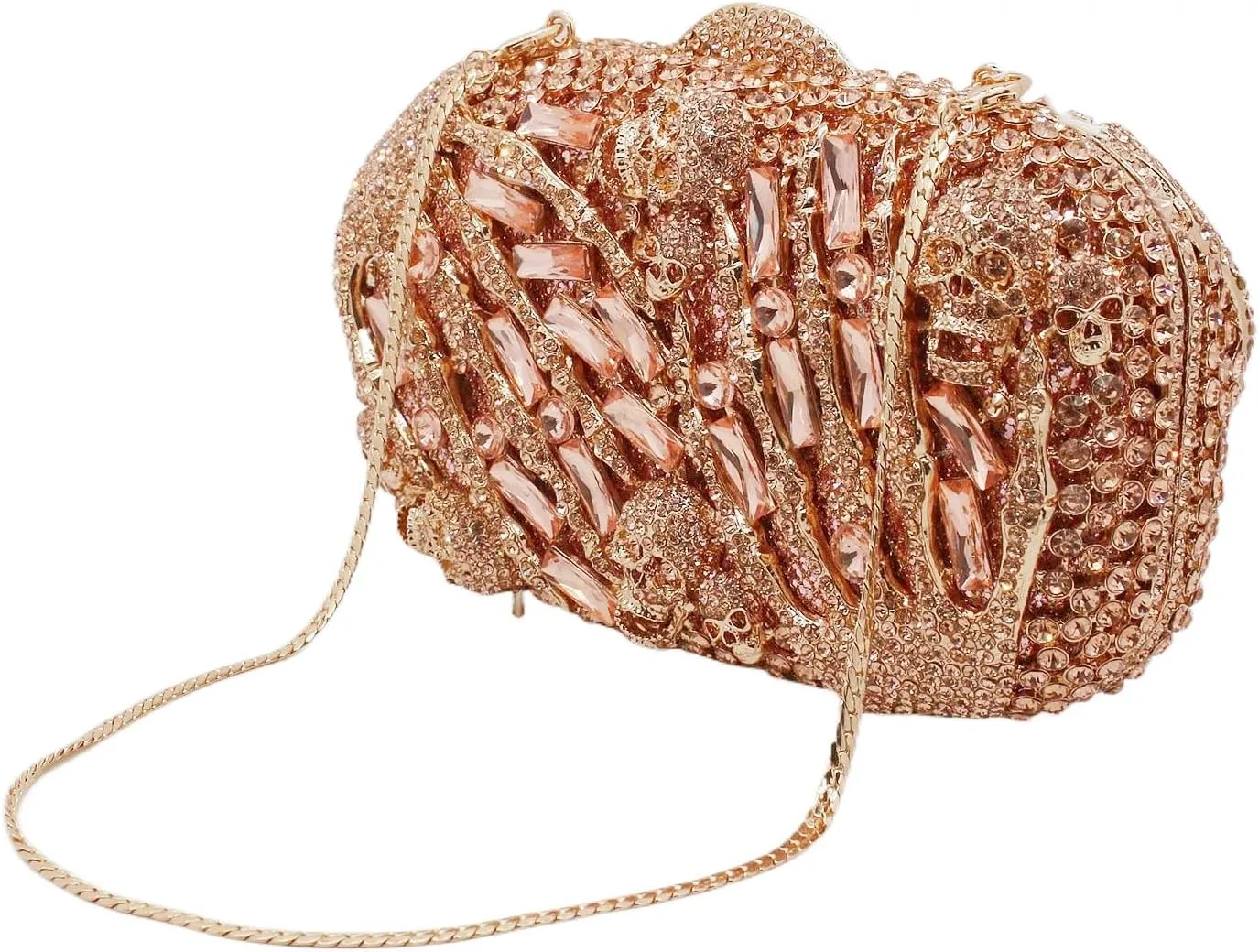 Novetly Skull Rhinestone Purse for Women Glitter Halloween Evening Bag Wedding Party Diamond Clutch Cocktail Handbag