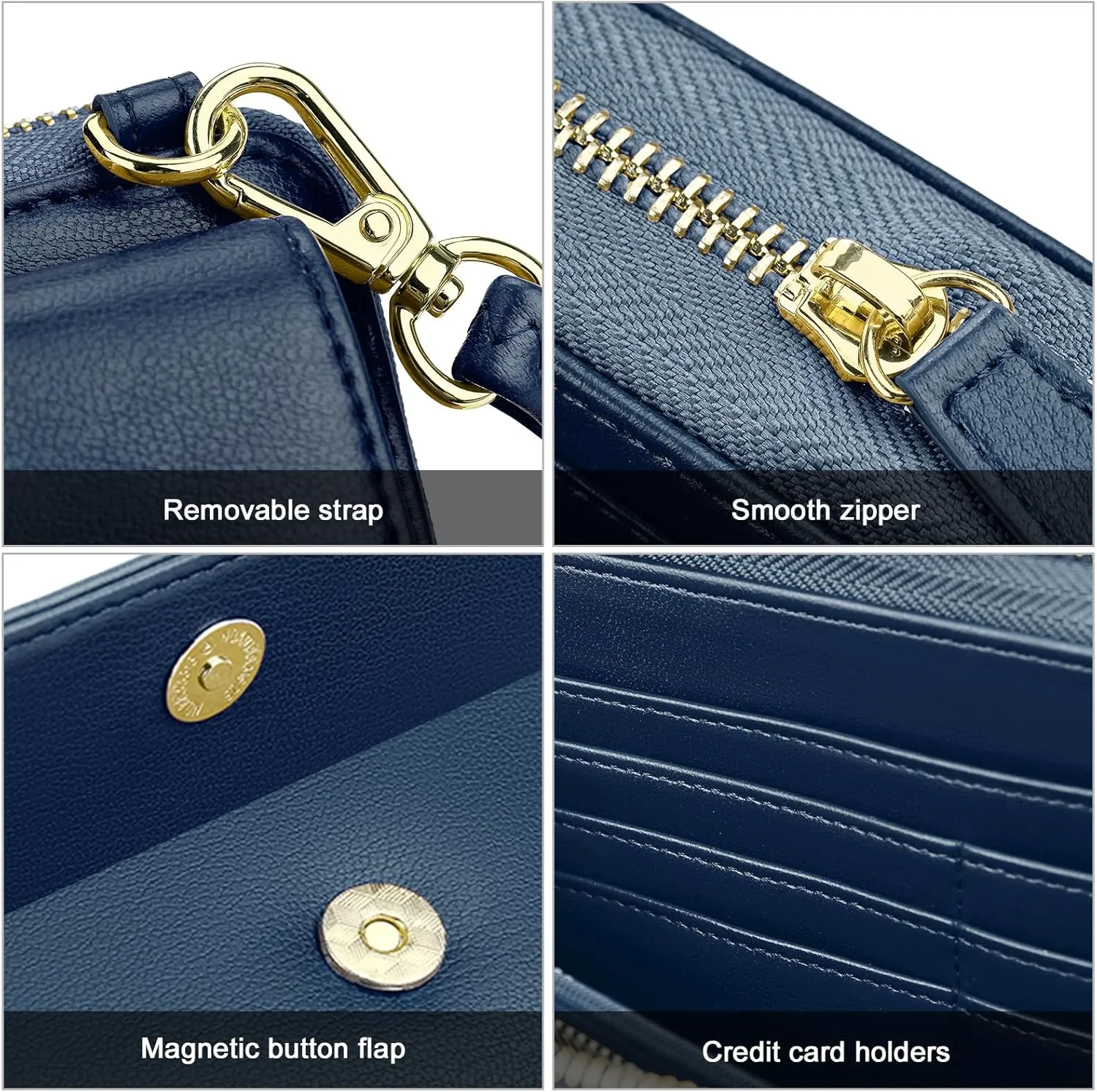 nuoku Women's Small Crossbody Shoulder Bags, Clutch Purses Wristlet Phone Wallet for Women with Credit Card Holder