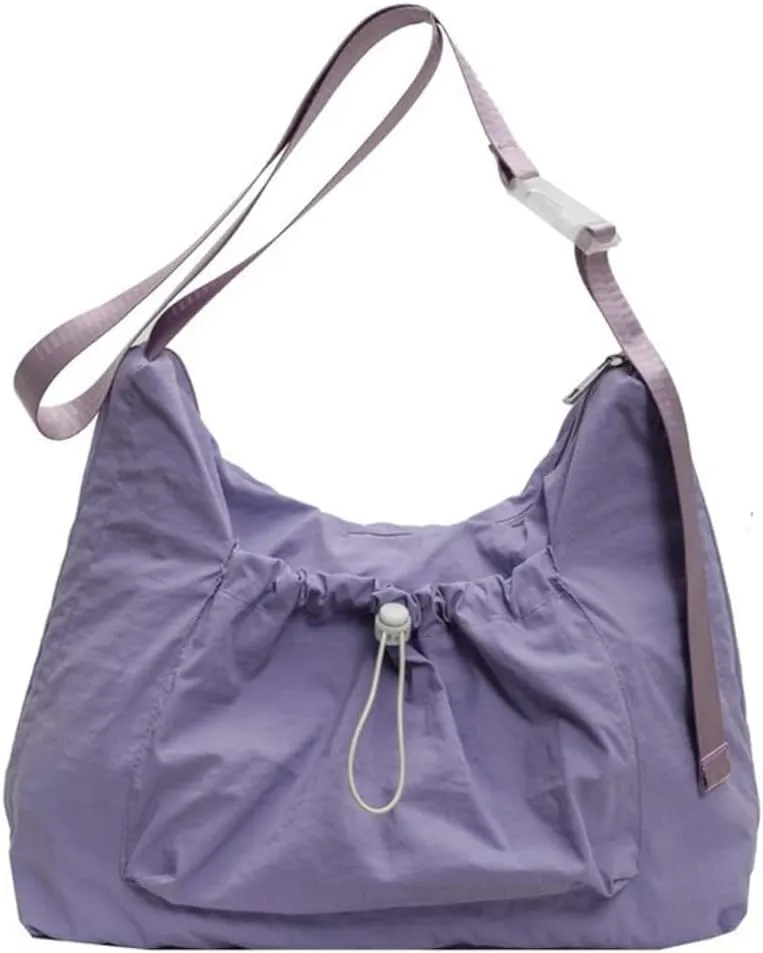 Nylon Solid Color Crossbody for Women Trendy Drawstring Dumpling Bags Shoulder Bag Underarm Bag