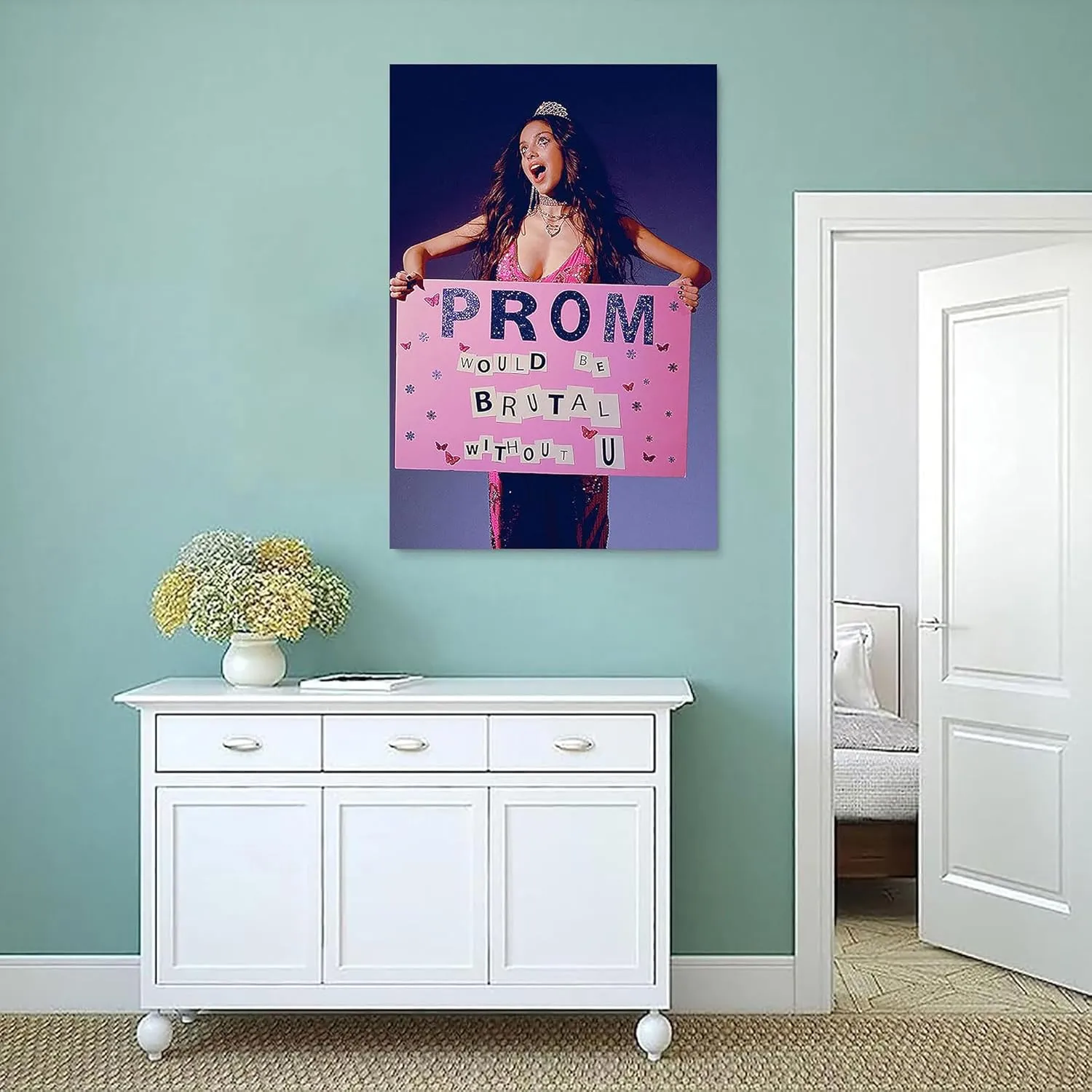 Olivia Wall Canvas, Minimalist Art Print 16x24 inch (Unframed)