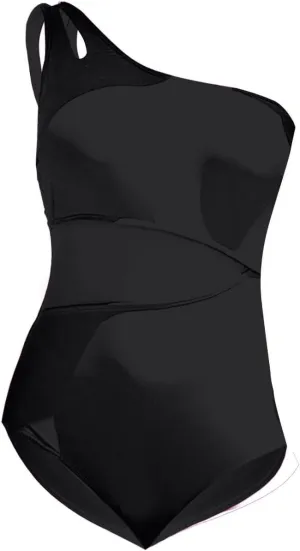 One Piece Swimsuit Women Swim Top One Shoulder Solid Bathing Suit Ruffled Edge Vintage Bikini Bathing Swimwear