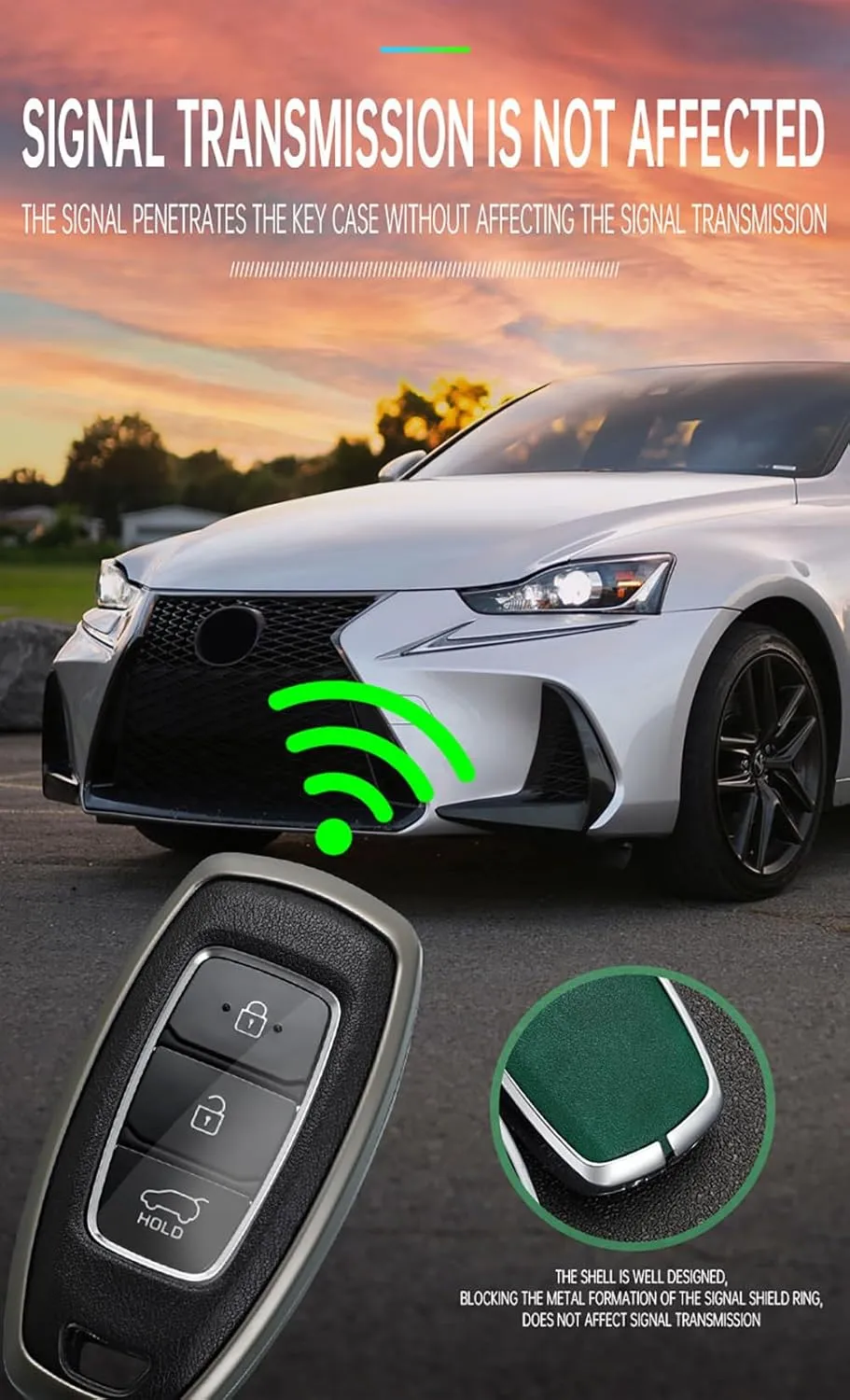 ontto Key Fob Case Metal Key Shell Leather Key Bag Smart Remote Key Fob Cover Fit for Hyundai I30 Ix35 Encino Azera Solaris Kona Solaris Grandeur Ig Accent Santa Fe Palisade Black