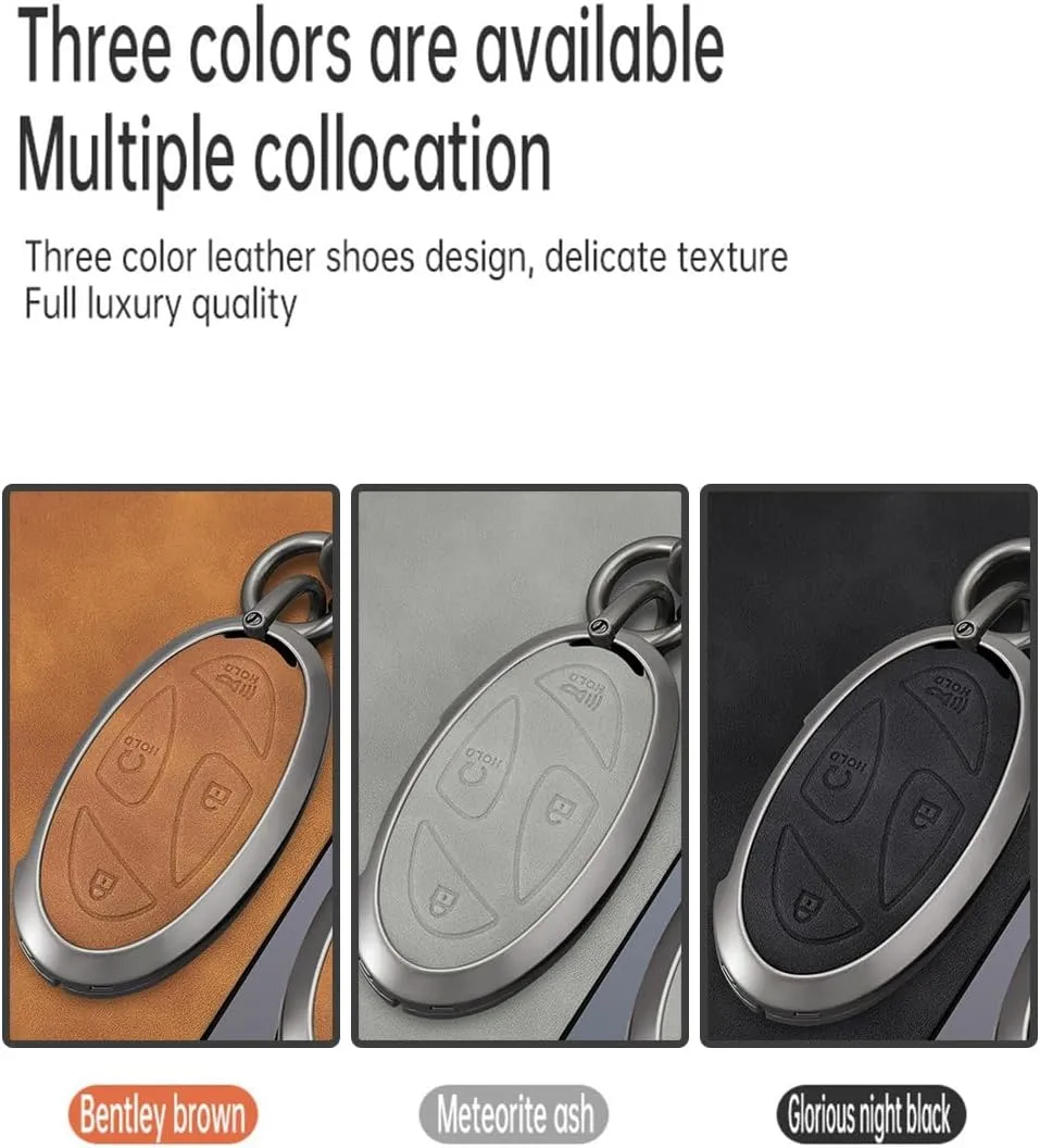 ontto Leather Key Fob Shell Fit for Hyundai 5/7 Buttons Key Fob Solid Car Key Bag for Ioniq 6 Grandeur GN7 KONA Elantra Azera Sonata Hybrid Santa fe Tucson Hybrid 2023 2024 2025,Brown