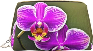 Orchid Flower Print Large Women'S Cosmetic Bag Travel Cosmetic Cosmetic Bag Portable Organizer
