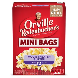Orville Redenbacher's Microwave Popcorn Mini Bags, Movie Theater Butter Flavor, 1.5 oz., 12-Count (6 Boxes)
