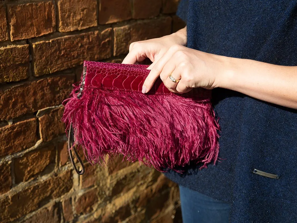 Ostrich Feather Clutch